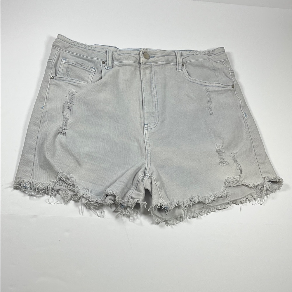 Risen Jeans Distressed Light Blue Denim Cutoff Shorts Sz 1XL